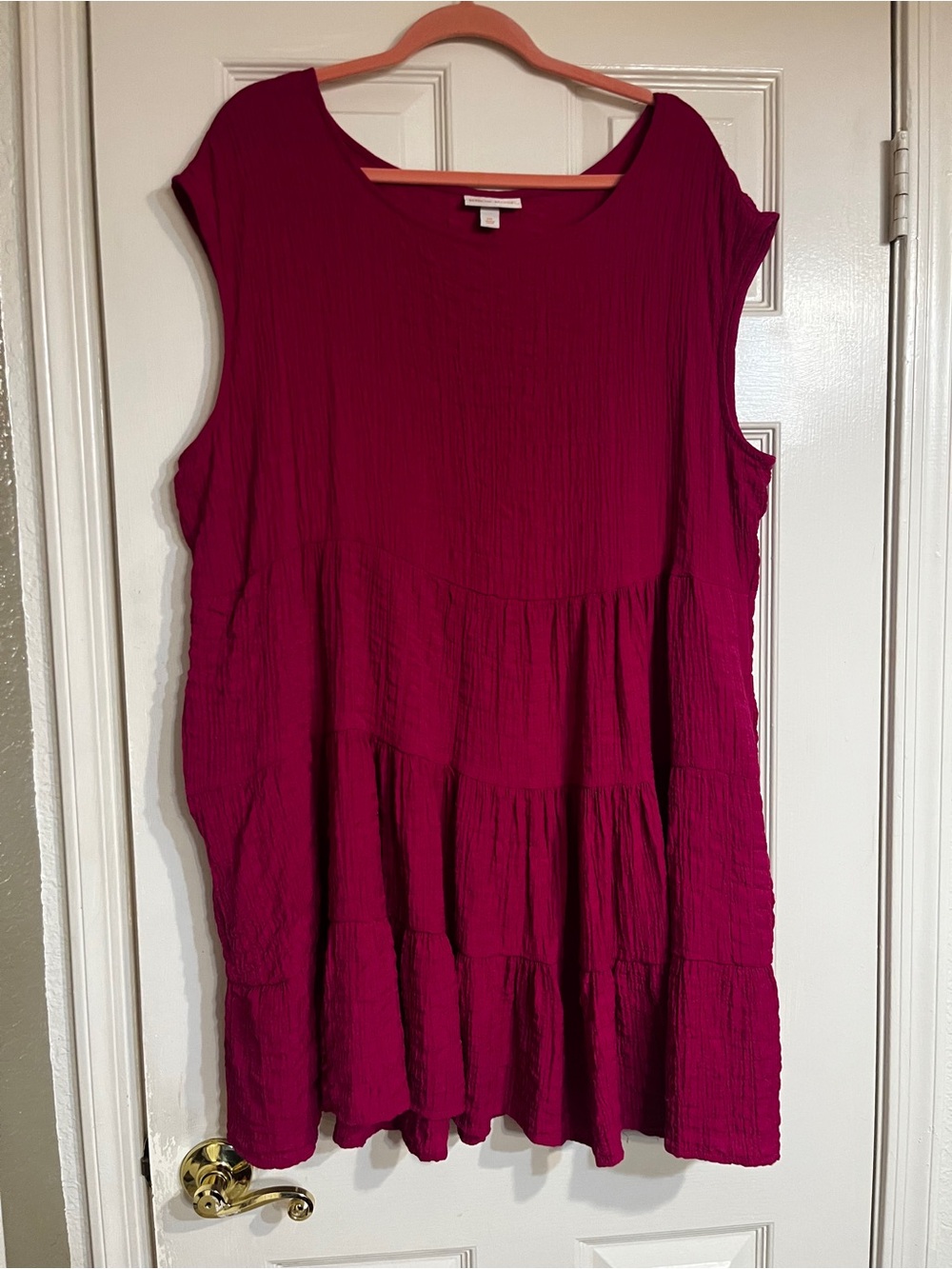 Knox Rose Sleeveless Tiered Mini Dress in Magenta